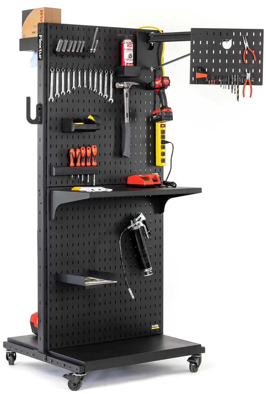 4 Panel Front View - Gridlock Mobile Tool Cart
