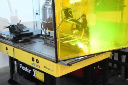 Flextur Quick Change Table with Arc Flash Shield
