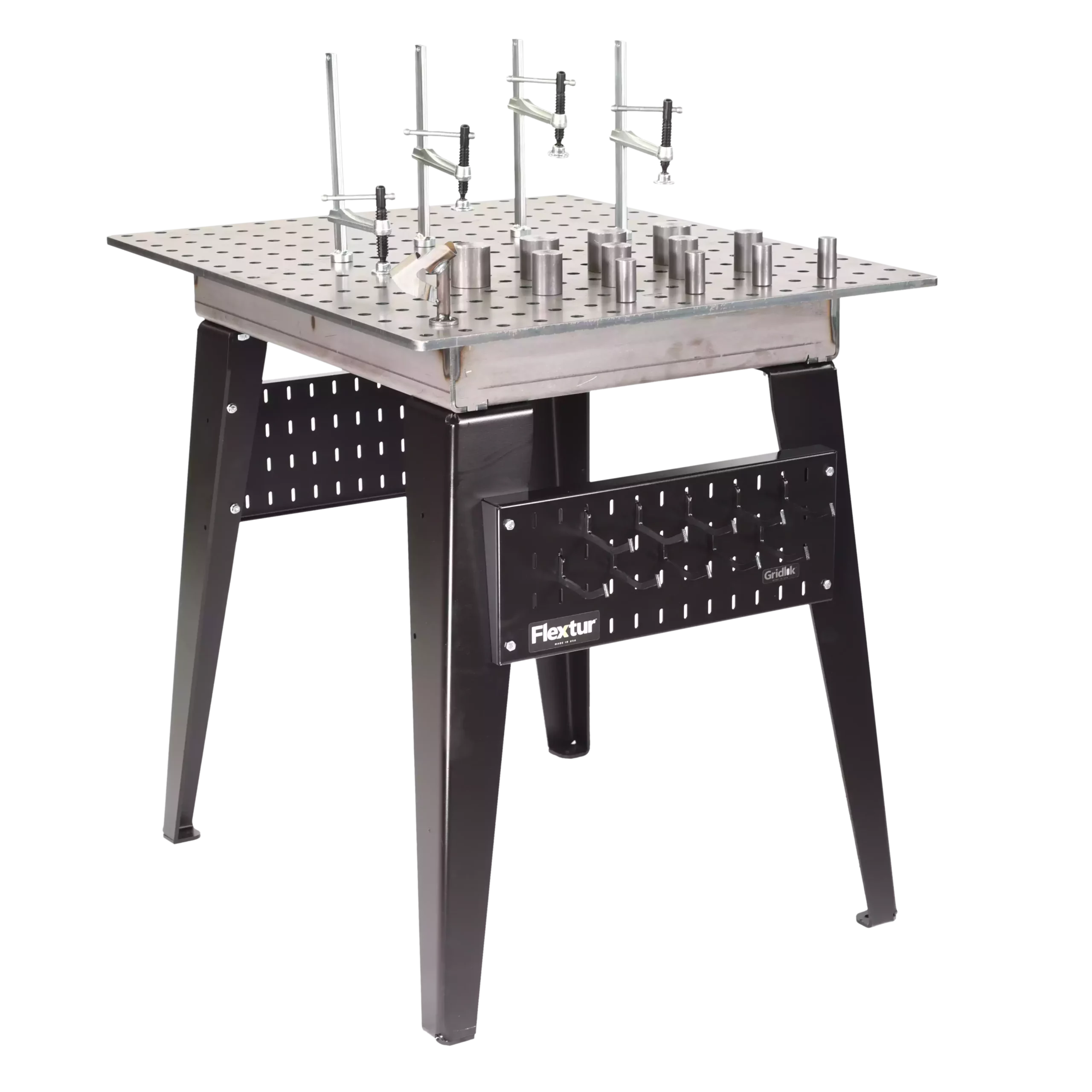 Close-up of 27 Piece Fixturing Kit with table
